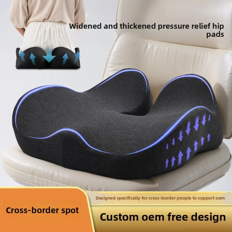 Orthopedic Memory Foam Seat Cushion for Tailbone Sciatica Back Pain Relief – Non-Slip U-Shaped Pad for Car Office Chair