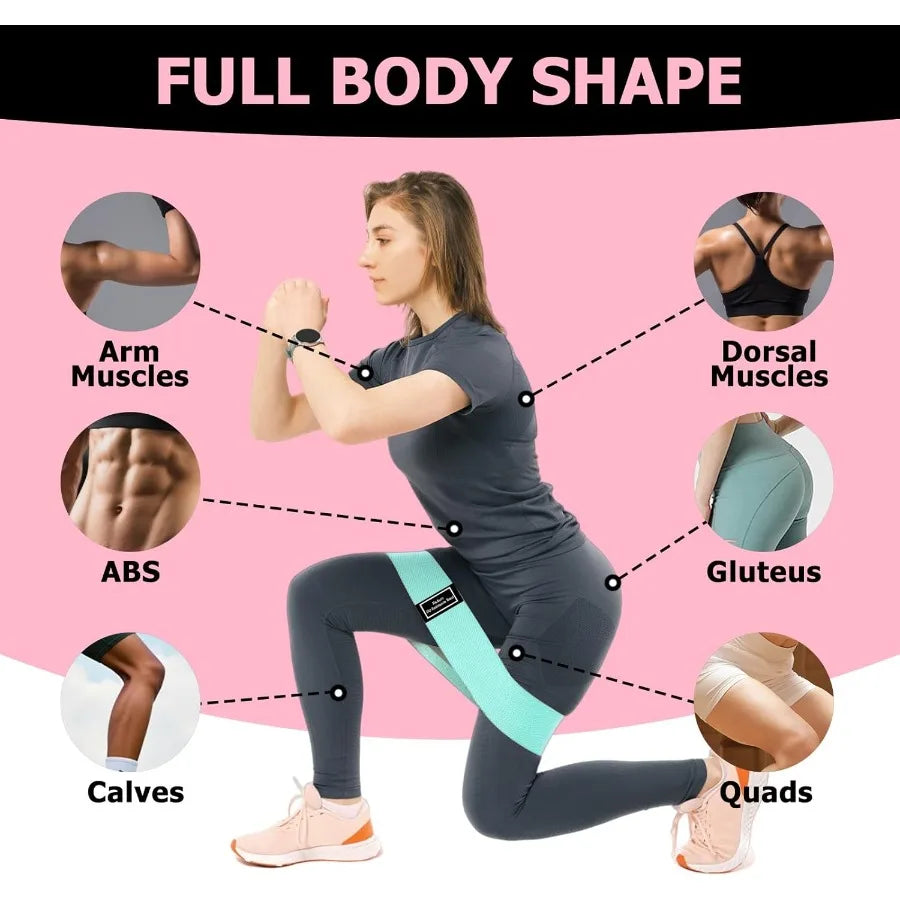 Fabric Resistance Bands Set for Glute and Leg Workouts with NonSlip Design Suitable for Fitness Training Purple: