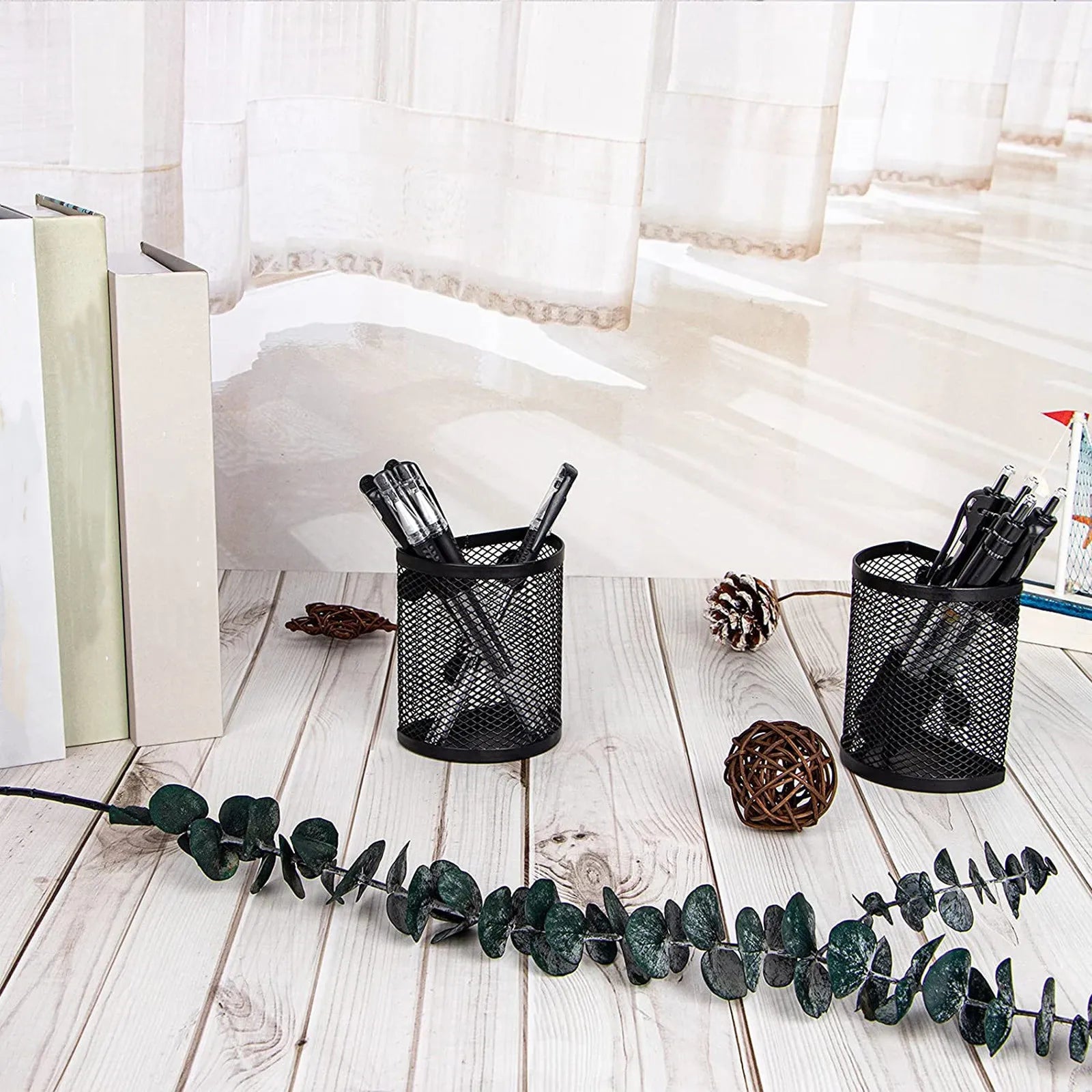 2/4/6 Pcs Magnetic Pencil Holder Black Semicircle Metal Mesh Locker Organizer Suitable For School Work Home Desktop