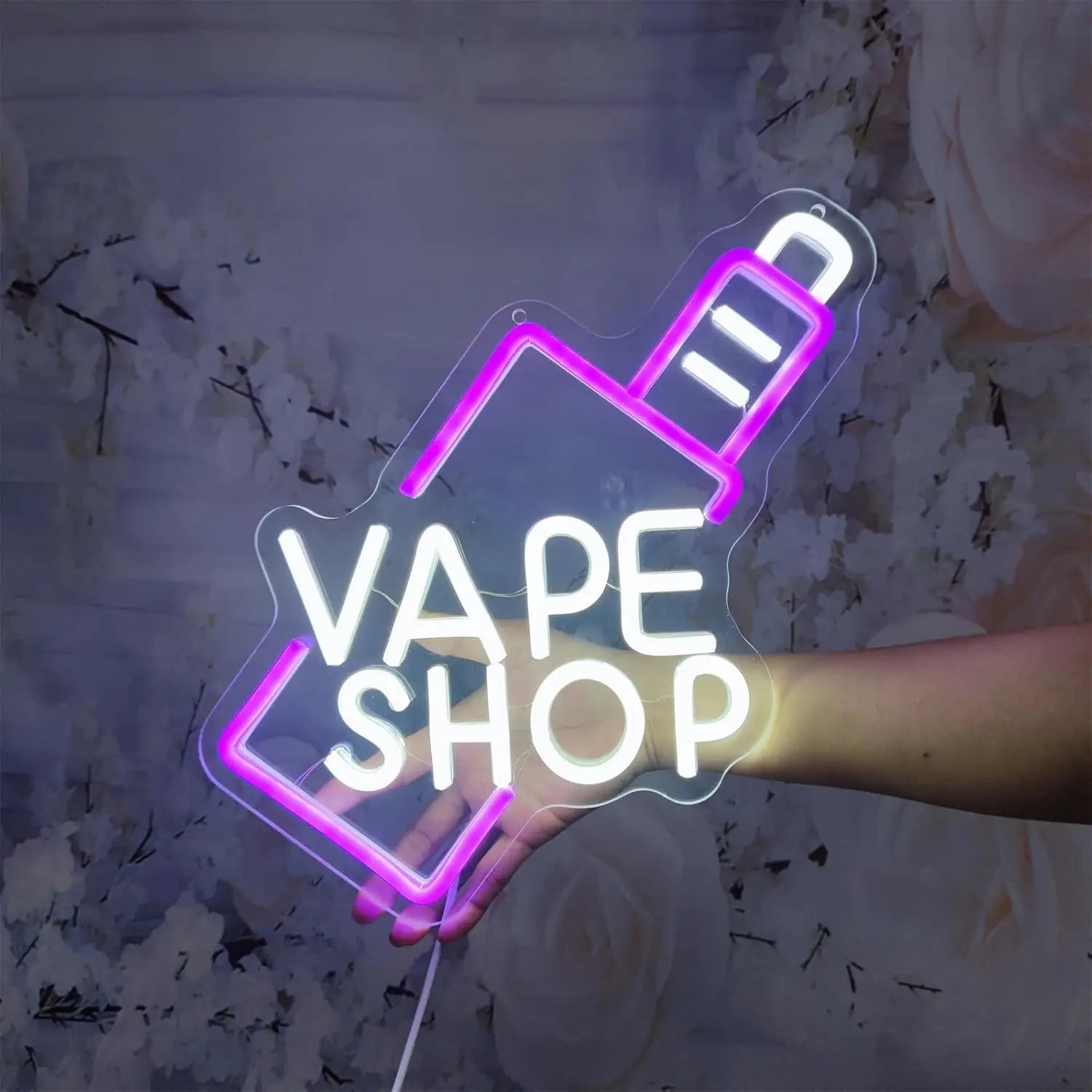 Vape Shop Neon Sign USB Powered Multi-Color LED Neon Light Wall Decor for Bar Office Smoke Shop - Birthday Christmas