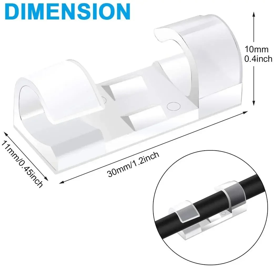 20/40PCS Cable Organizer Clips Cable Management Wire Manager Cord Holder USB Charging Data Line Bobbin Winder Wall