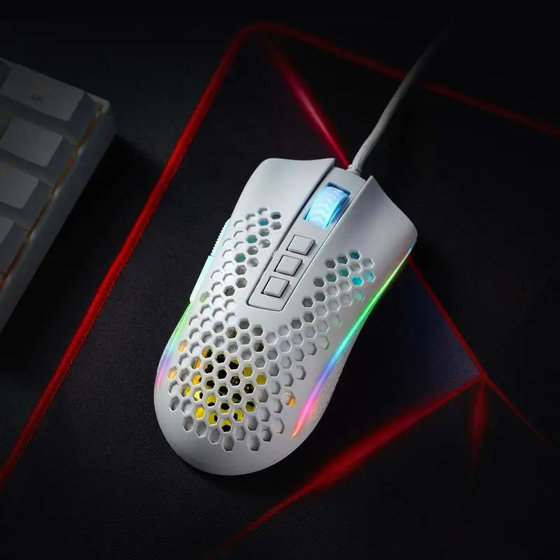 Redragon M808 Storm Lightweight RGB LED USB Gaming Mouse 12,400 DPI Optical Sensor 7 Programmable Buttons Precise Regist