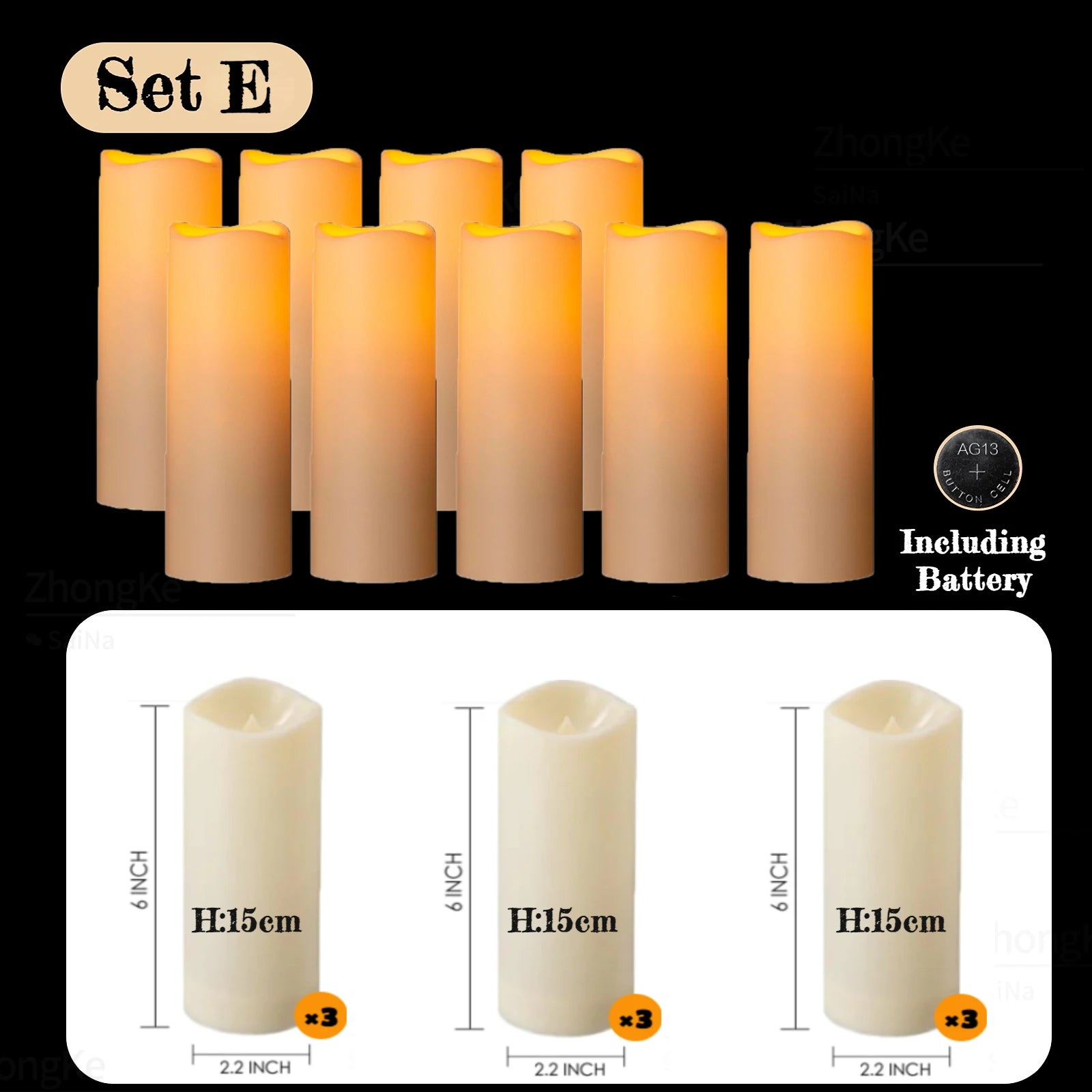 9-180pcs LED Candles with Flickering Flameless Candles Battery Operated Pillar Candles Wedding Decoration Candlelight