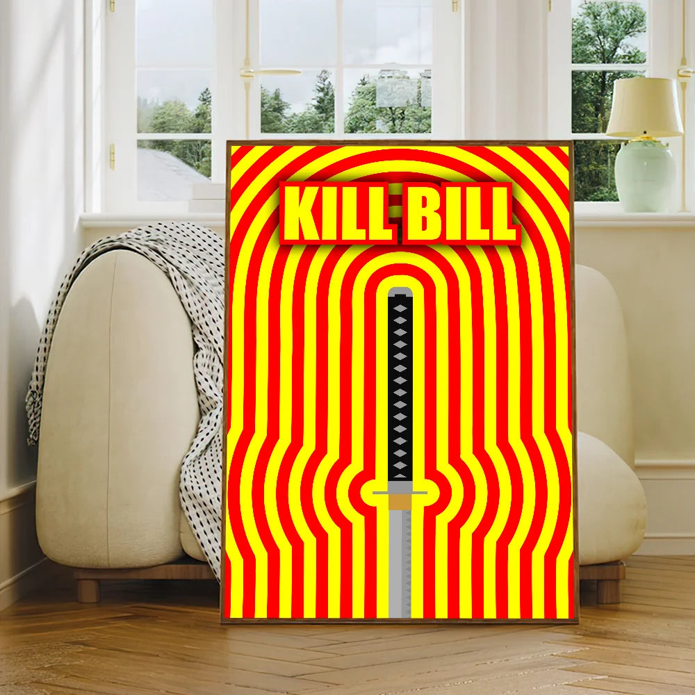 Moive Kill Bill Poster Self Adhesive Painting Living Room Office Decoration Bedroom Home Wall Sticker Prints