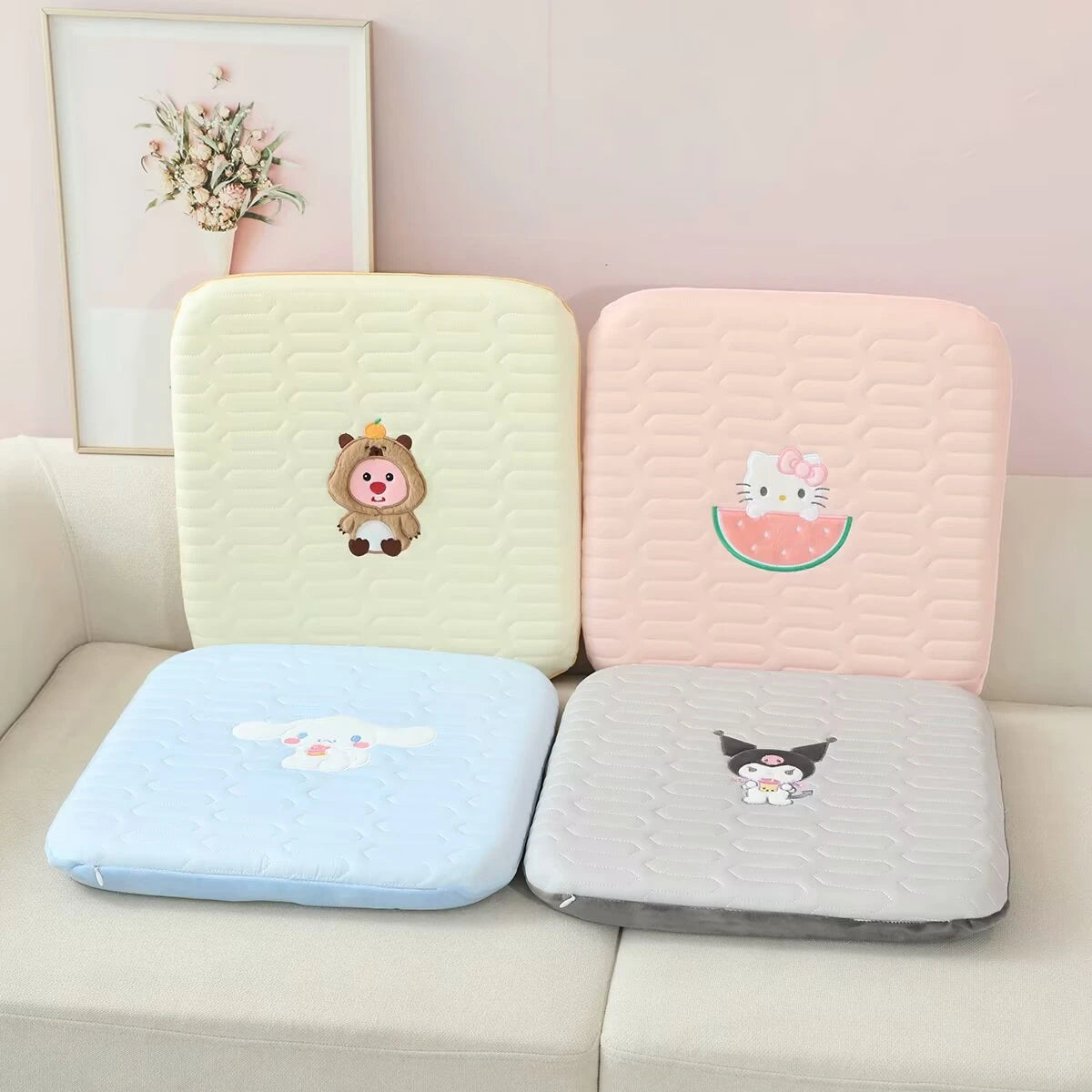 Memory Foam Ice Silk Comfortable Sitting Cushion Kuromi My Melody Cinnamoroll Seat Cushion Chair Floor High Quality