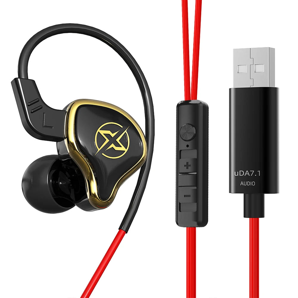 USB Gaming Headset With Microphone Wired Headphones Noise Cancelling PET Diaphragm 2.5m USB Cable for PC Computer PS4