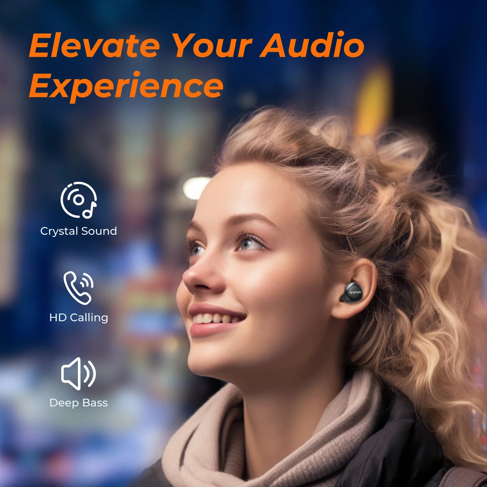 TWS Earbuds Wireless Bluetooth Headphones HD Calls Noise Cancel Ergonomic Comfortable Wear IPX5 Water Resistan Touch