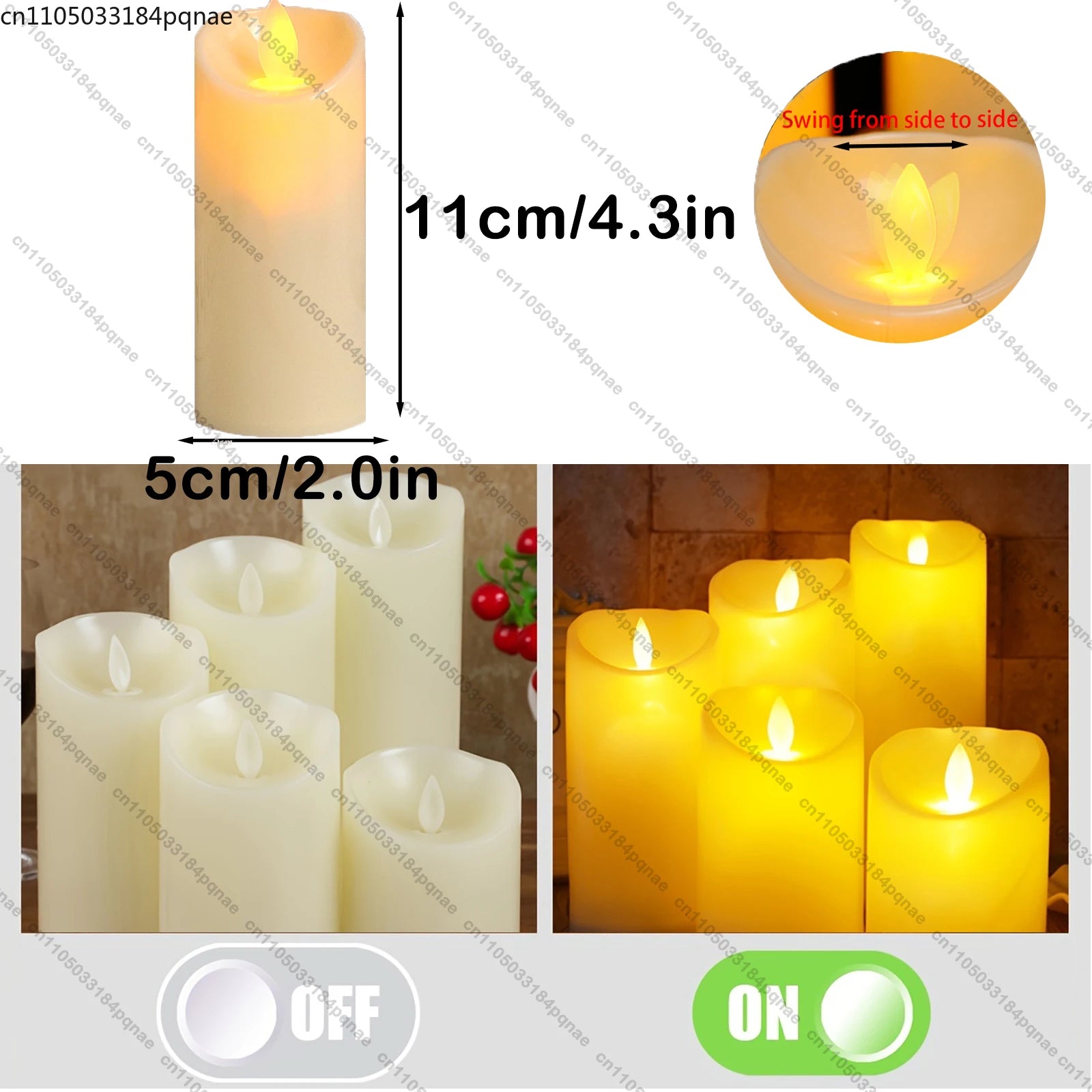 10-120pcs Flameless Fake Candle LED Flickering Candles Battery Operated LED Pillar Candles for Wedding Christmas Decor