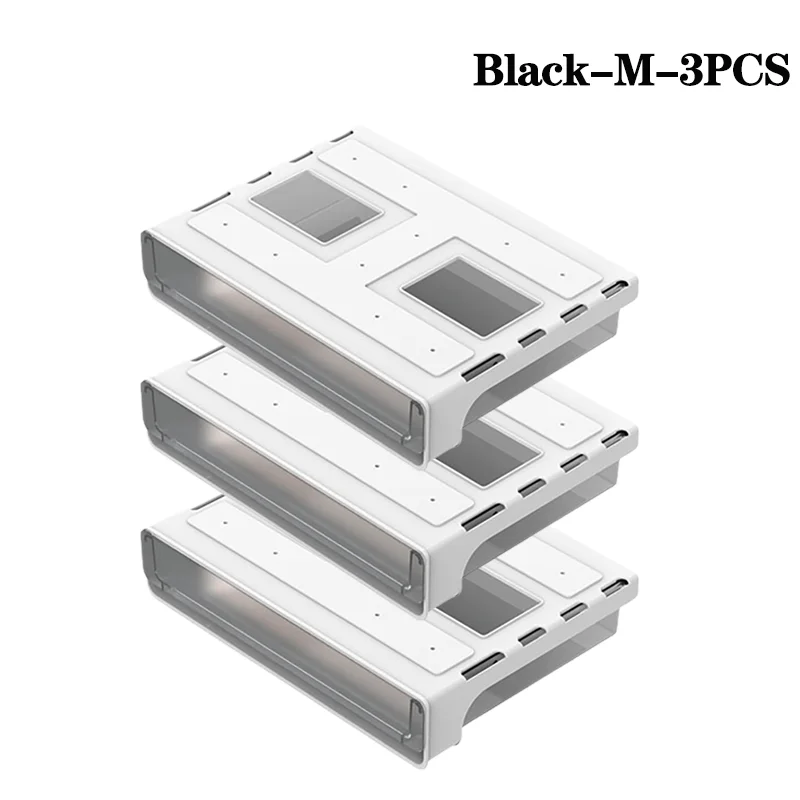 1-3PCS Hidden Desktop Organiser Desktop Sticky Drawer Slide Out Under Desk Drawer Transparent Under Desk Drawer Storage