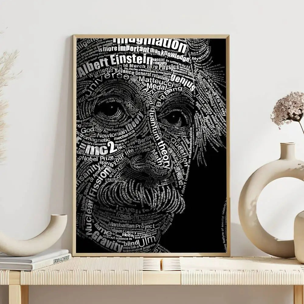 Theoretical Physicist E-Einstein Poster Self Adhesive Painting Living Room Office Decoration Bedroom Home Wall Sticker