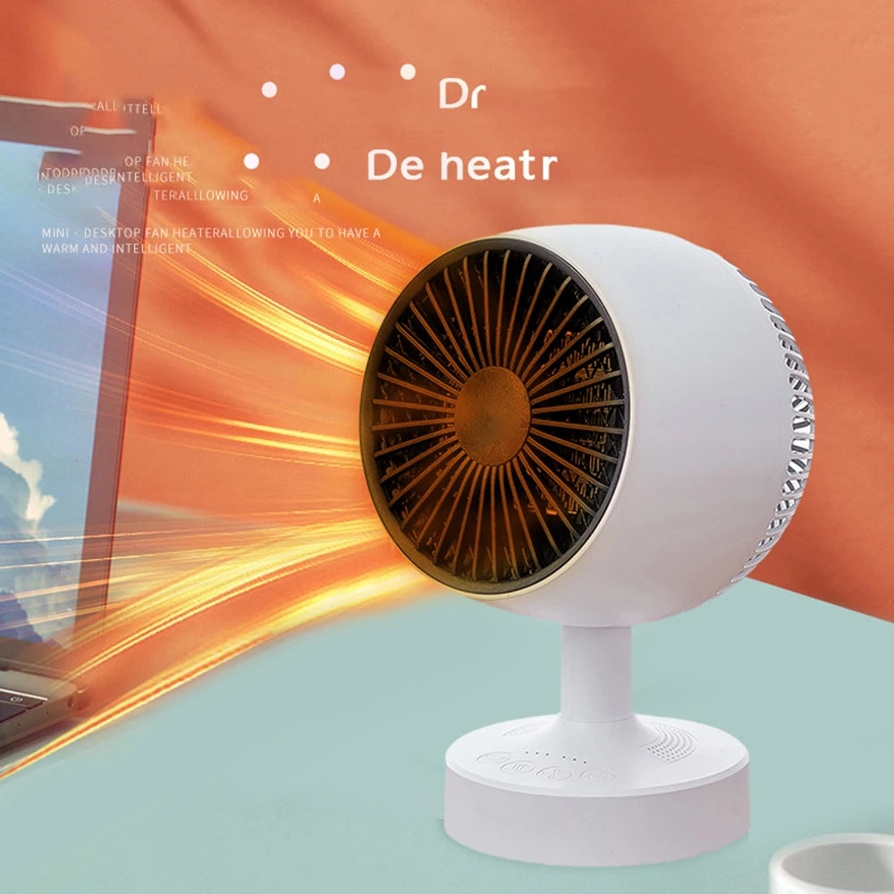 Mini desktop warm air heater office small home electric heater silent shaking head small sun heater