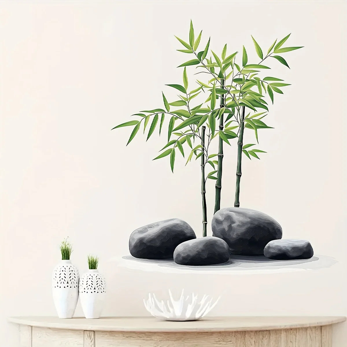 Green Bamboo Leaf Plants Wall Stickers Decals Baby Nusery Bathroom Office Bedroom Kitchen Home Decoration