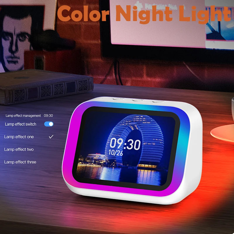Smart Alarm Clock Bluetooth Speaker Weather Display Night Light Music Stories Player Photo Frame Perfect Gift Bluetooth