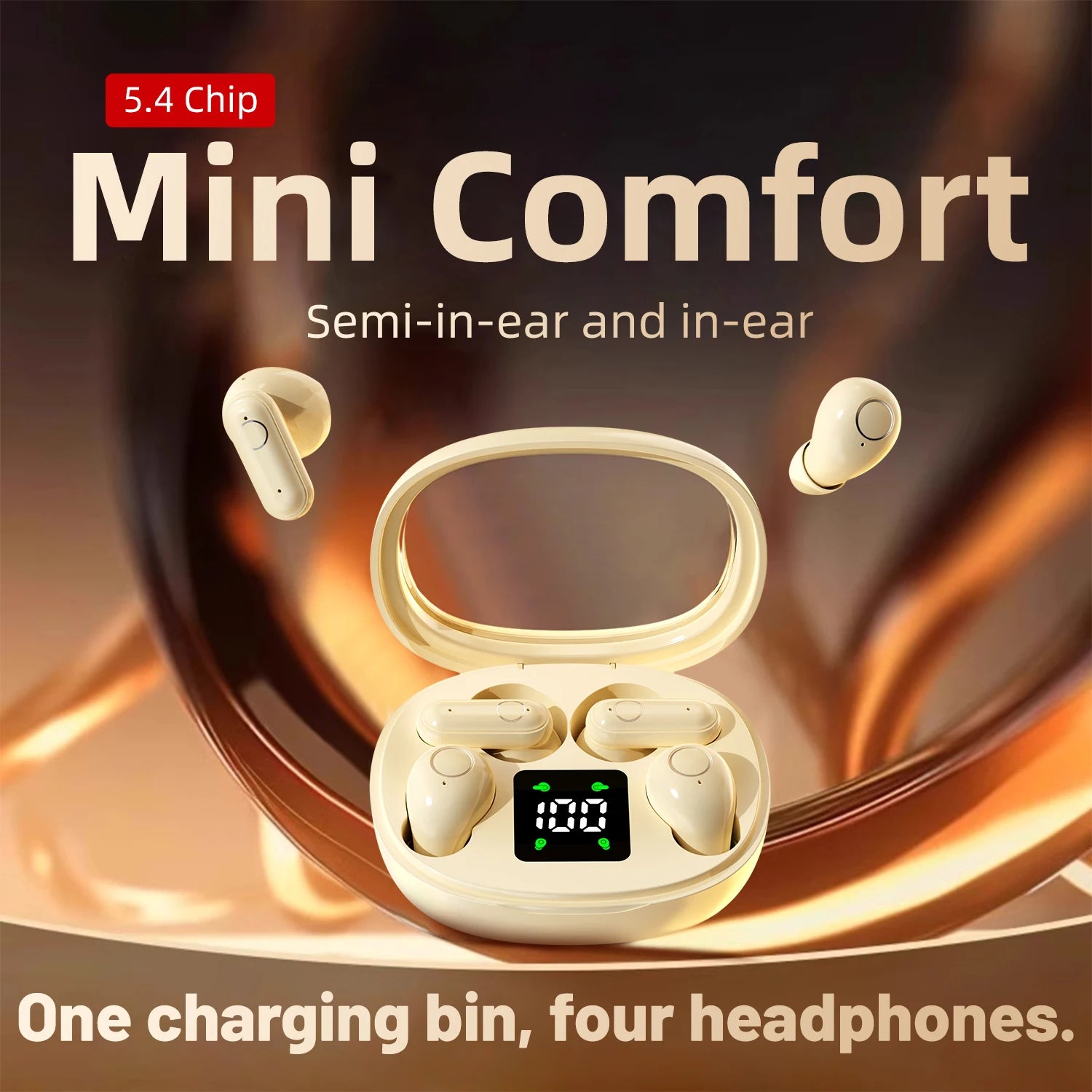 Mini Sleep Earbuds Sports Wireless Bluetooth Earphones HiFi Bass Stereo Dual Sound Quality Bluetooth Headphones Noise