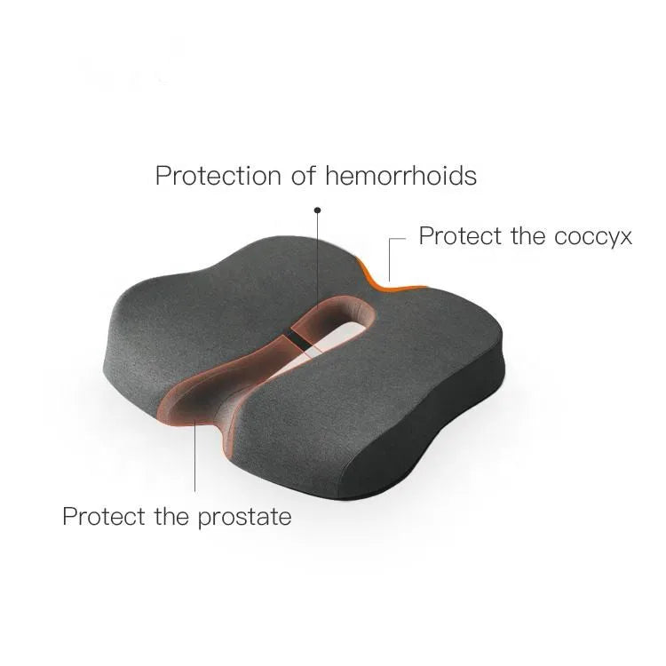 Memory Foam Sit Bone Relief Seat Cushion for Butt Lower Back Hamstrings Hips Ischial Tuberosity Reduce Fatigue
