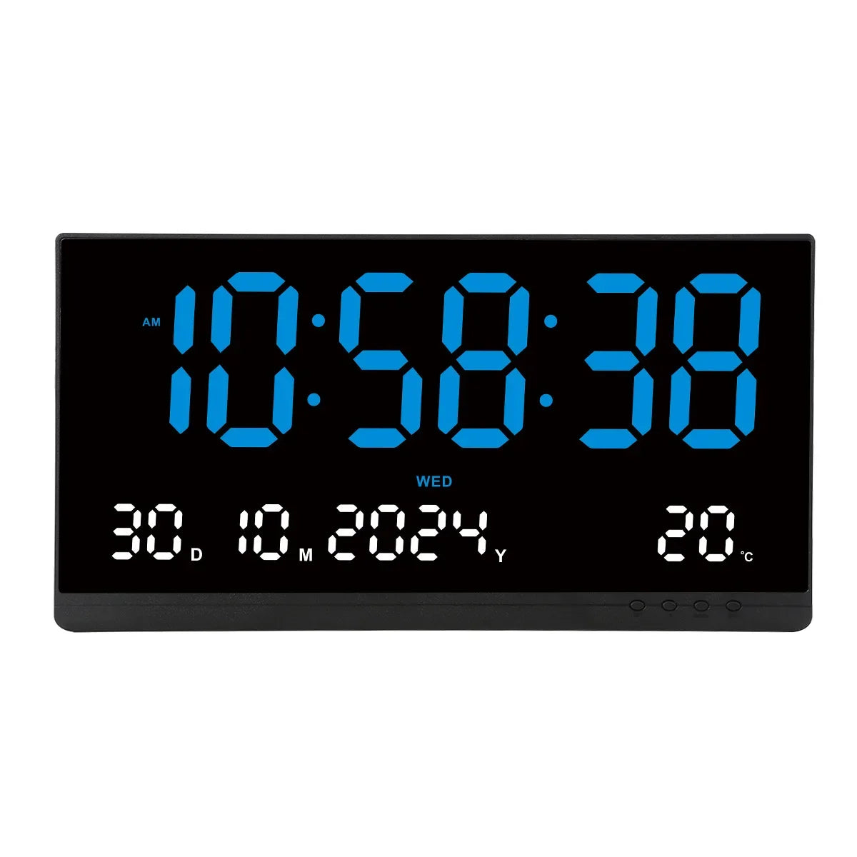 21 Inch Large Digital Wall Clock USB Powered Time Calendar 12/24H Time/Day/Month/Year/Temp Display Electronic LED Alarm