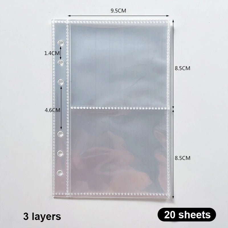A4 A5 Loose-leaf PP Transparent Inner Leaf File Bag Test Paper Photo Card Storage Book Paper Organizer File Folder Set