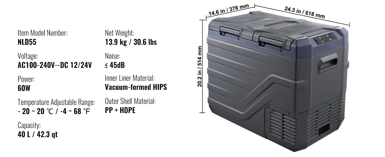 SucceBuy 8L to 75L Car Refrigerator Fridge Portable Icebox Single&Dual Zone w/Blue Tooth Temp Adjustable for Outdoor
