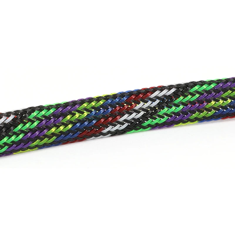 5M Multicolor PET Insulated Braid Sleeving 2mm - 40mm Expandable Wire Cable Sheath Flame-retardant Nylon Braided Mesh