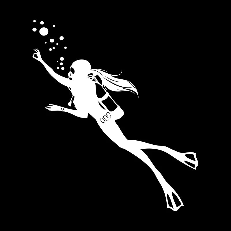 Girl Scuba Diver Wall Decal Which Can Be Combined With A Fire Extinguisher Office Creative Wall Sticker Car Laptop Cup