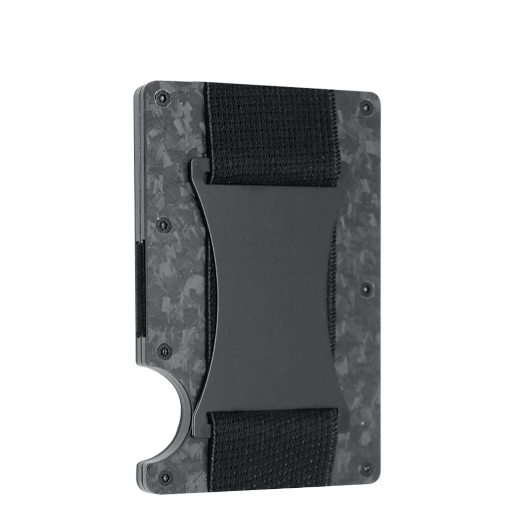 Forged Carbon Fiber Card Holder Wallet Men Clip Money Bag Cardholder Aluminium Metal RFID Slim Luxury Cartera Hombre