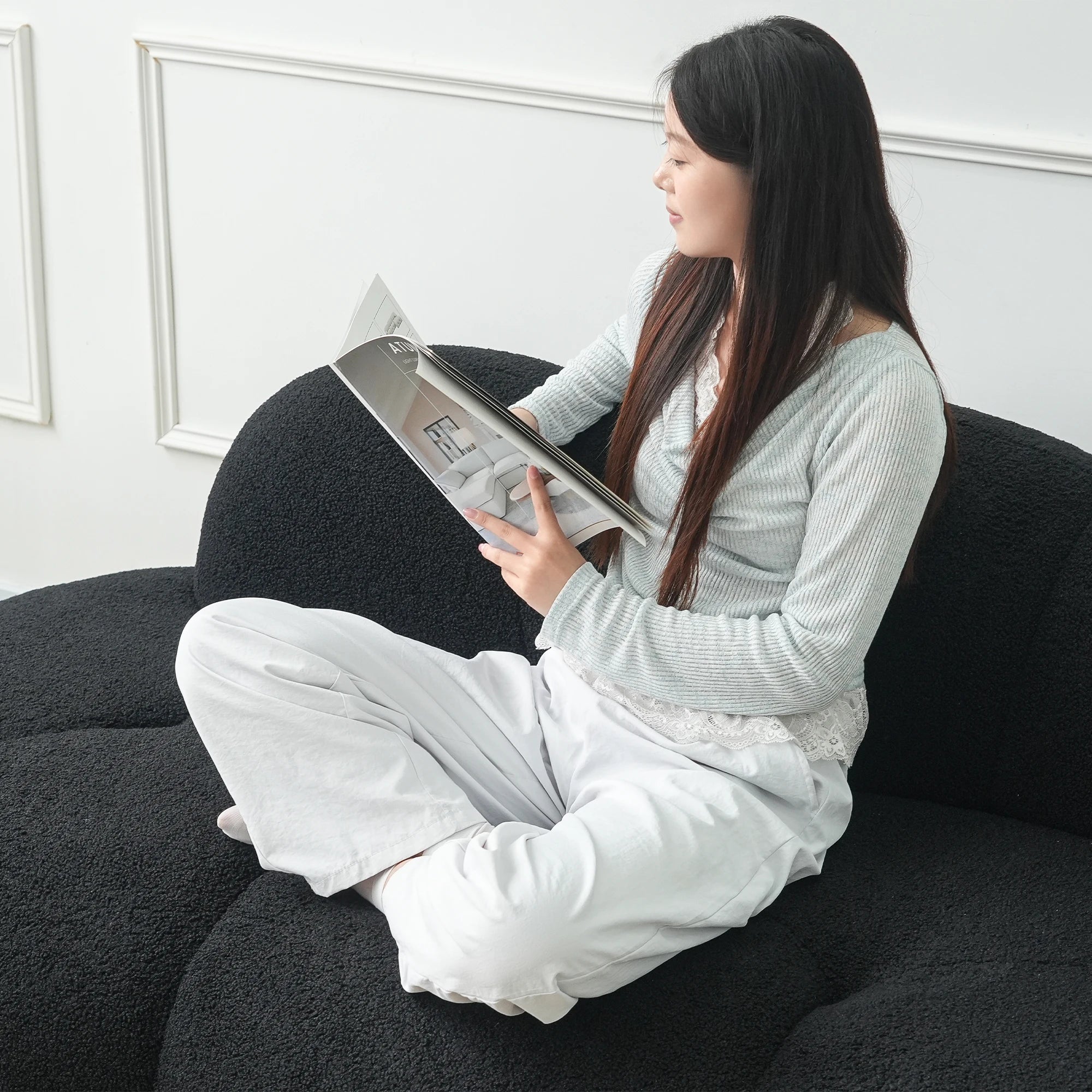 Sdorens Modern Cloud Shaped Couches for Living Room Comfy Upholstered Cloud Shaped Leisure Sofa Couch for Bedroom