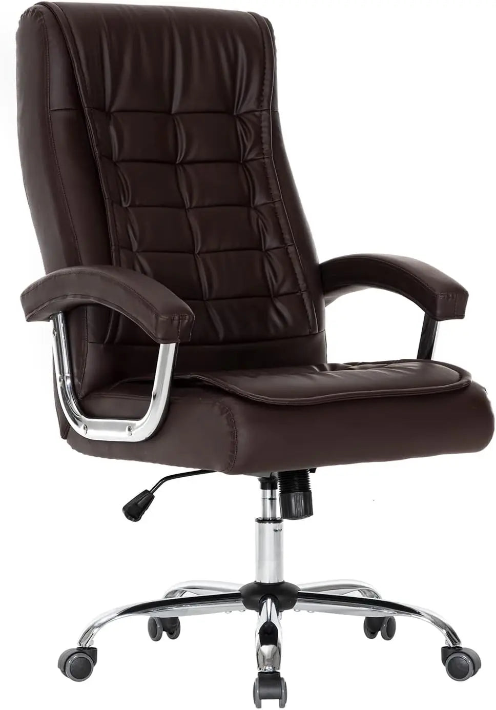 Executive Office Chair Adjustable Leather High Back Swivel Office Desk with Padded Armrest 350lbs Task - United States