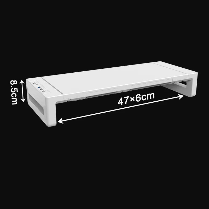 Monitor Stand Riser With USB3.0 Foldable Height Adjustable Computer Stand Desk Shelf Riser with Storage Drawer &Tablet