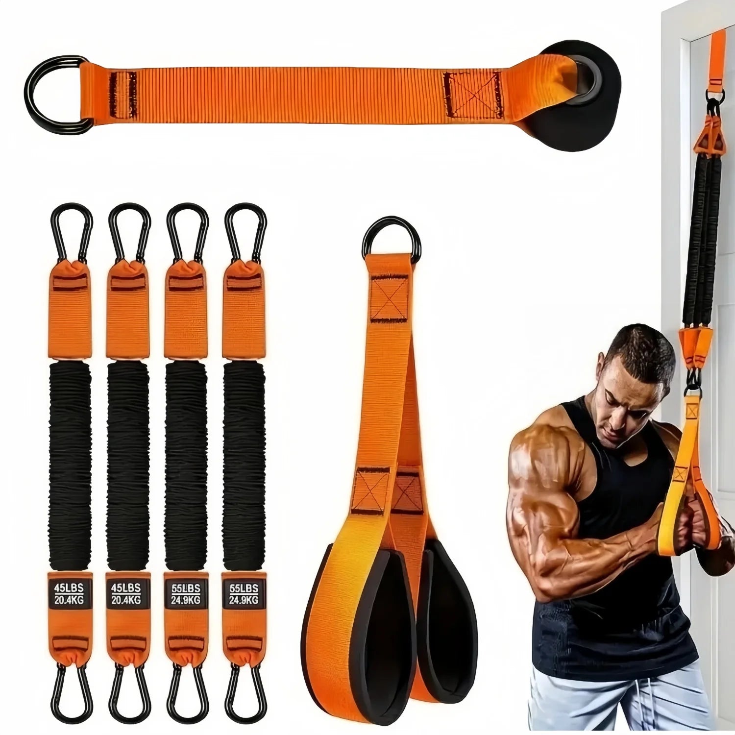 Resistance Band Hanging Set Tension Pull Rope for Men Women Fitness Band Booty Exercise Workout Home Gym Strength