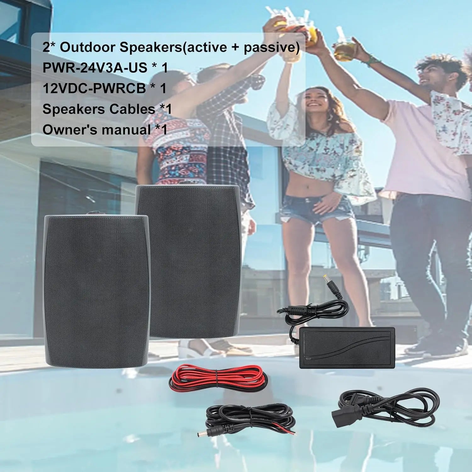 Herdio 6.5’’ 400Watts Indoor Outdoor Bluetooth Speakers Waterproof Wired With Powerful Bass 2Way Wall Mount Speakers