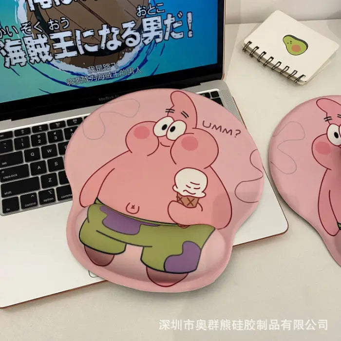 Cartoon Bear Couple Silicone Mouse Pad Thickened Wrist Protection Soft Hand Rest Anti-factory Store Office Mouse Mat