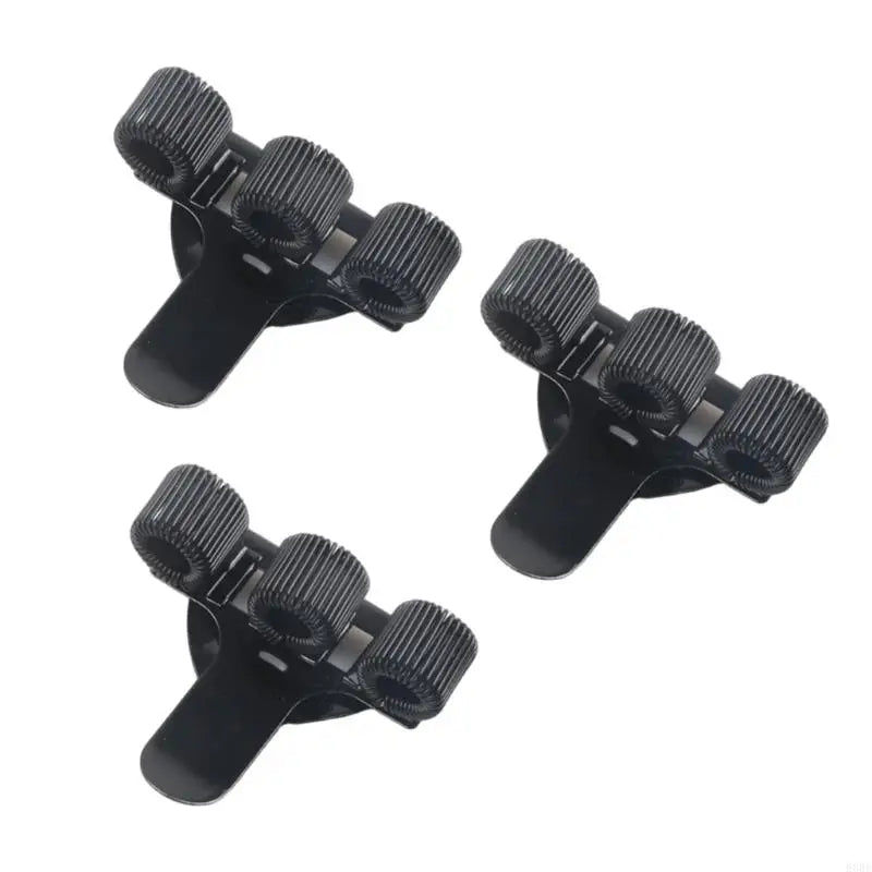 3Pcs Metal Pen Holder with Pocket Clip for Doctor Nurse Uniform Three Hole Pencil Holder with Adjustable Spring Rings