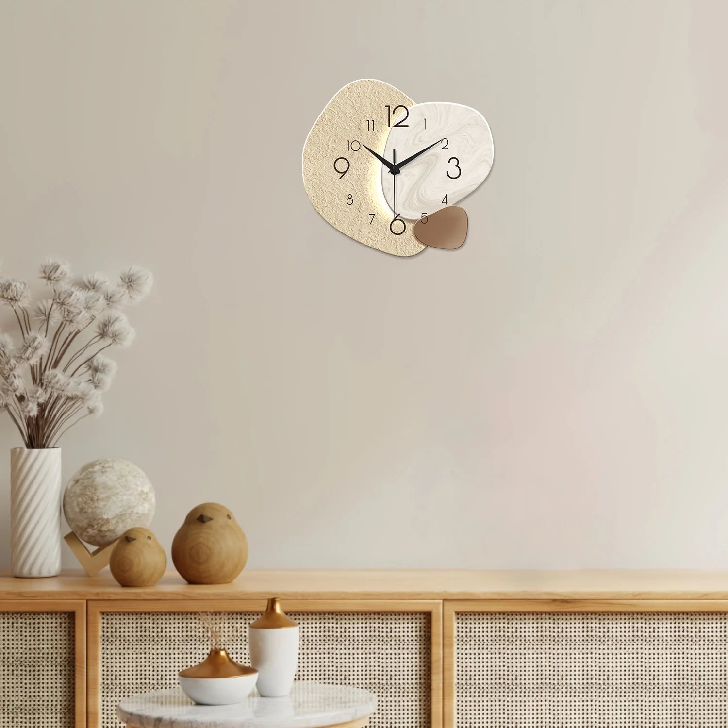 Modern Simple Wall Clock Silent Quartz Clock Bedroom Clock Living Room Sofa Background Decoration Wall Clock No Battery