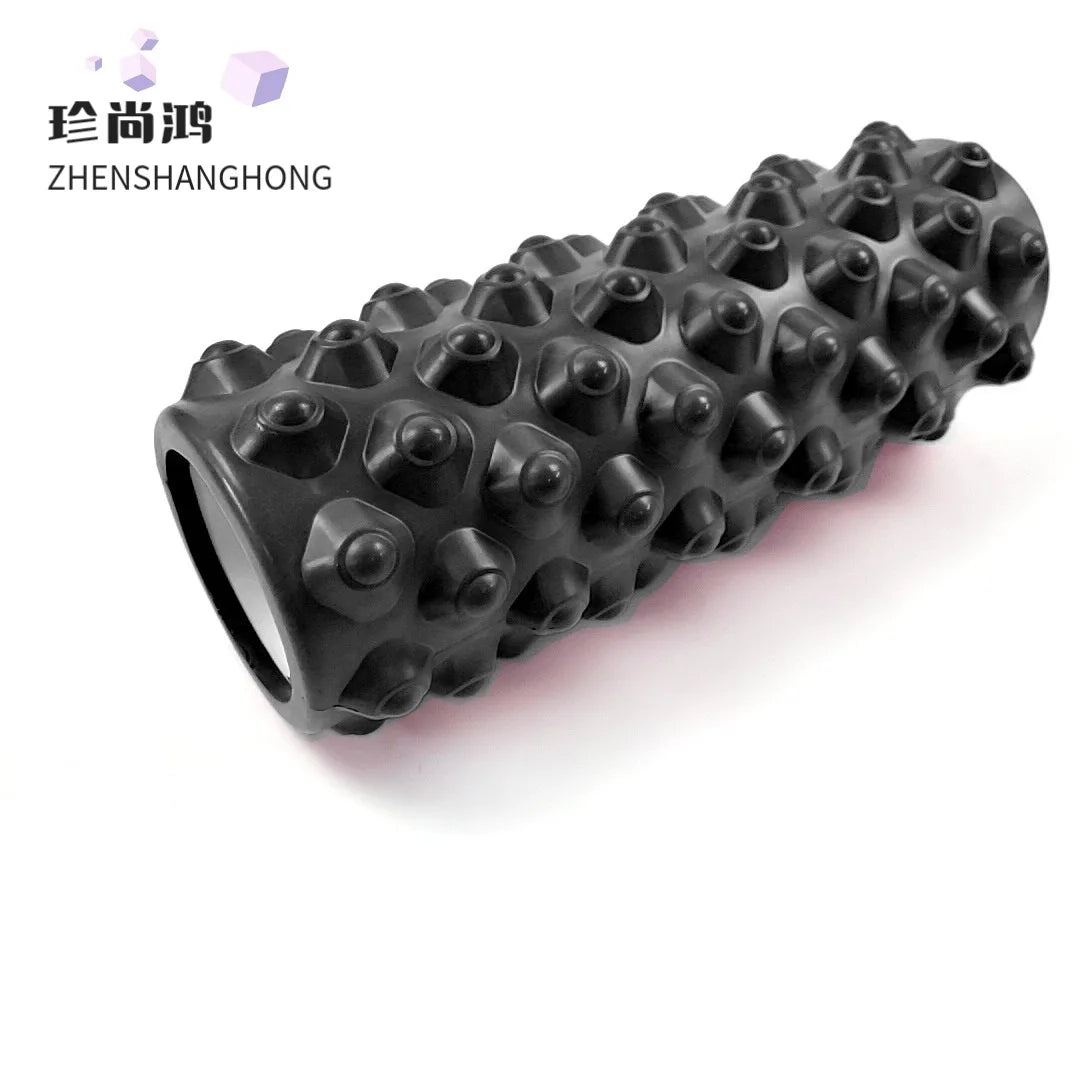 EVA Foam Roller with Texture - Hollow Design for Muscle Recovery & Yoga - 33Cm black - Foam Roller