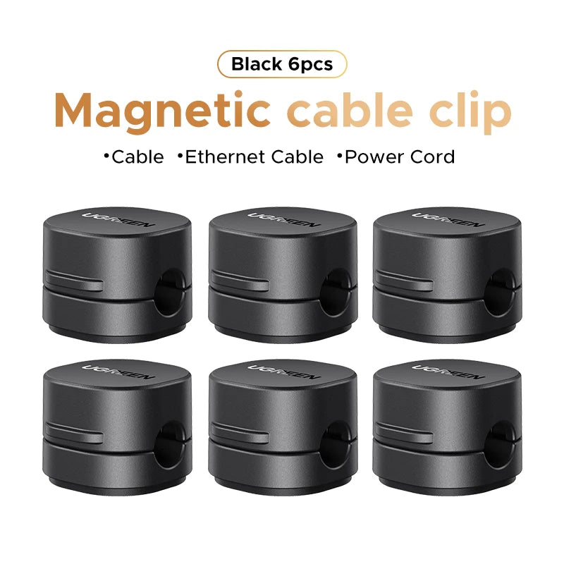 UGREEN Magnetic Cable Organizer Clips for Desk USB Charging Cord Management Holder Wire Ties for Earphone Cable