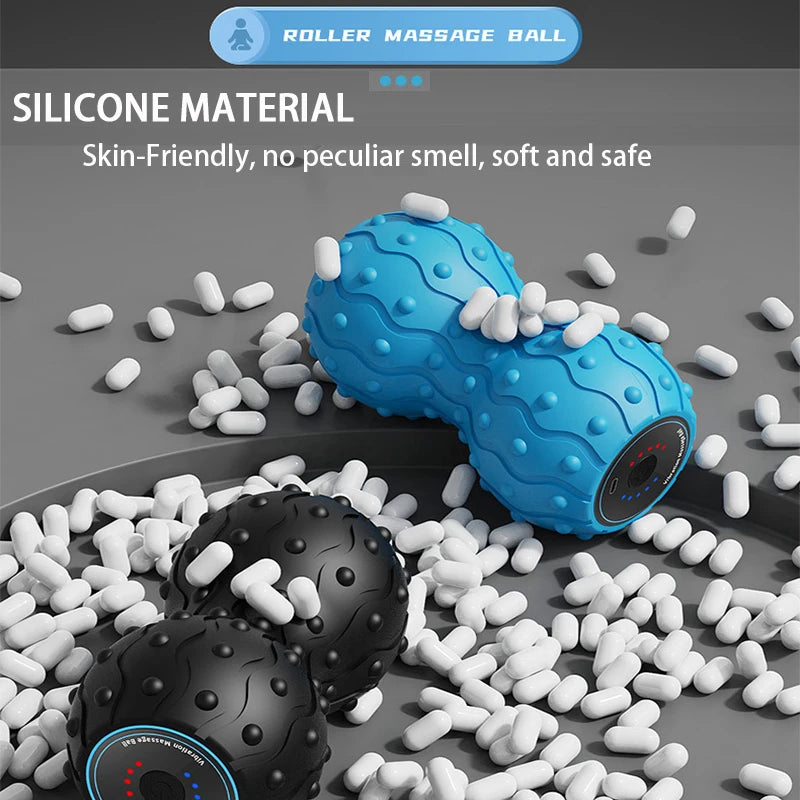 Rechargeable 5 Gears Vibrating Massage Ball Portable Peanut Massager Vibrating Foam Roller For Fitness Mobility Yoga
