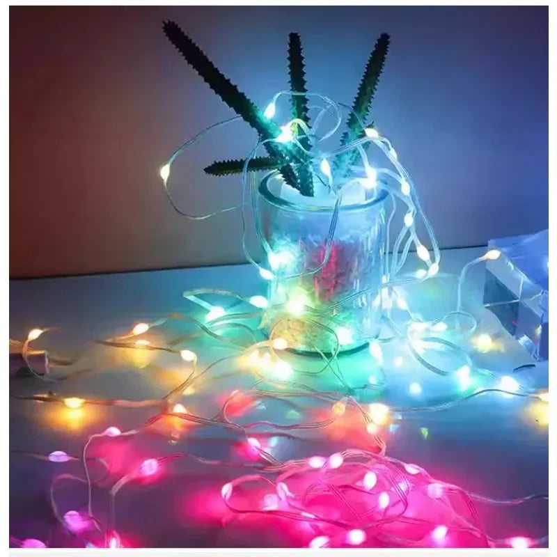 USB light Strip Smart RGB String Bluetooth Dream Color Light 5V Christmas Birthday Party Garland Decor Fairy Lights