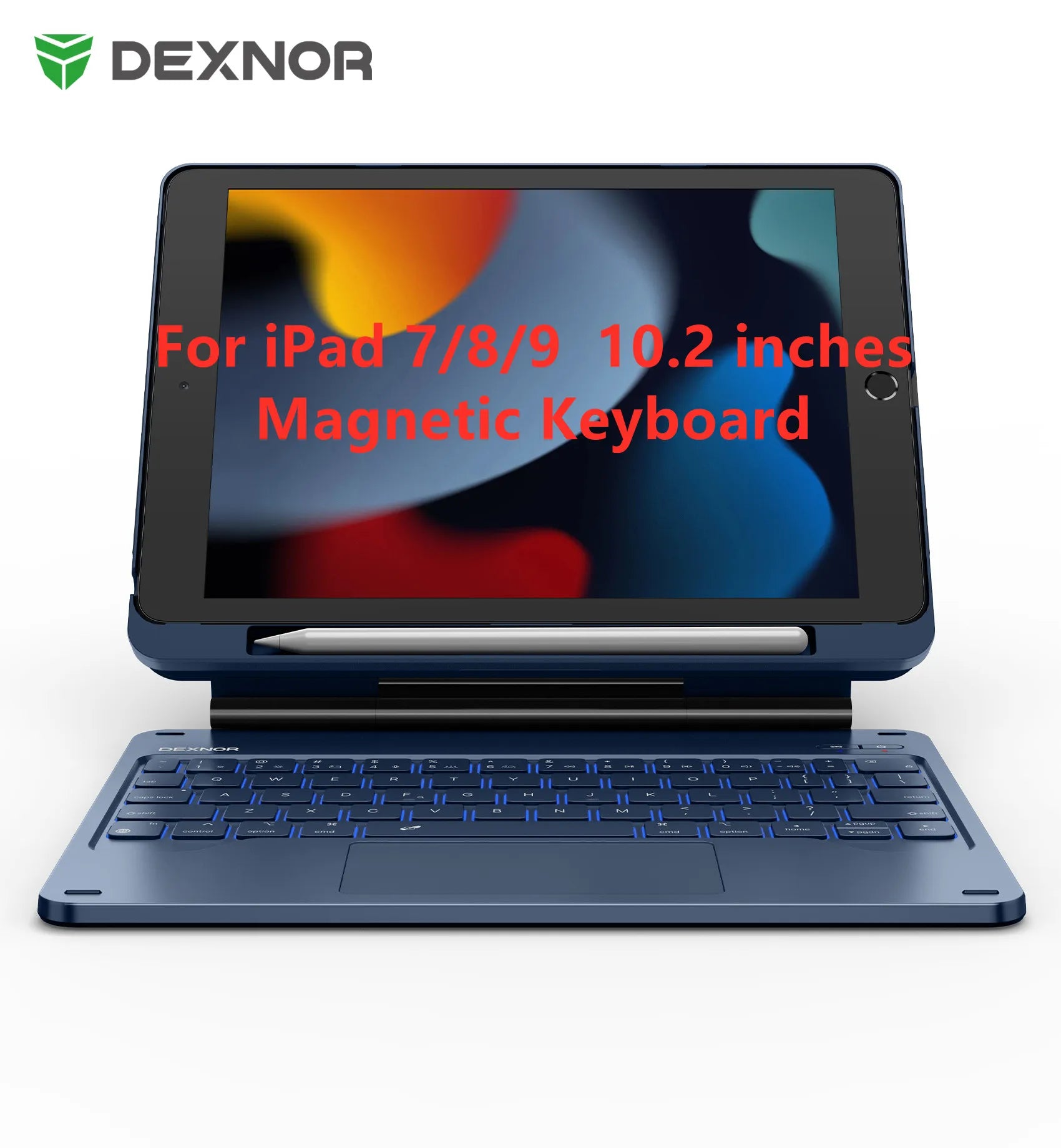 DEXNOR Magnetic Keyboard Case For iPad 7th 8th 9th Generation 10.2 inch Floating Cantilever Stand Wireless Bluetooth