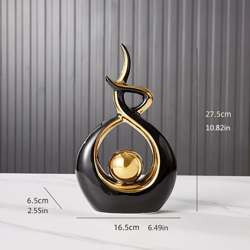 Nordic Home Decor Figurines for Interior Living Room Desk Ceramics Decoration Accessories Statue Sculpture Feng Shui