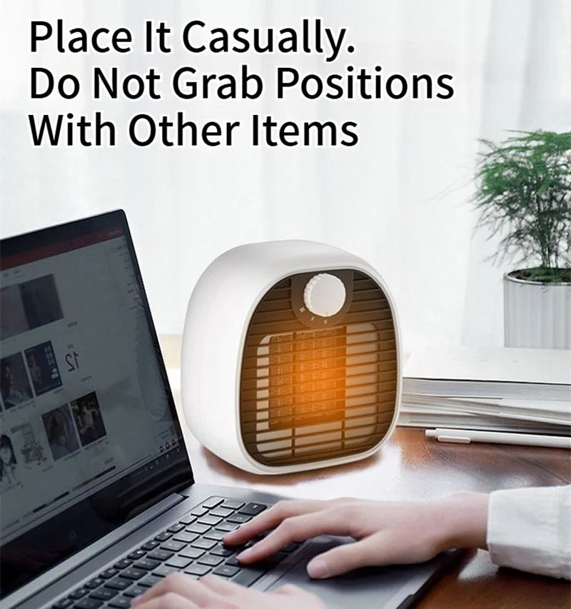 Portable Mini Heater Compact Electric Heater for Office Fast Heating High-Power Desktop Fan Ideal for Home and Workspace