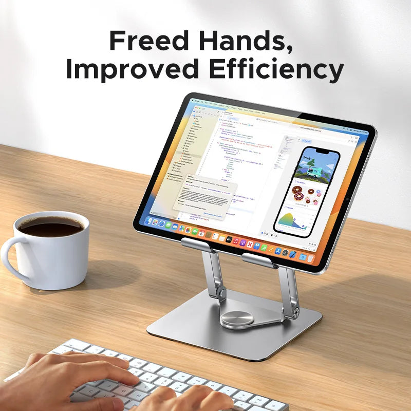 UGREEN Tablet Phone Stand 360°Rotatable Aluminum iPad Stand For iPad Pro iPhone Xiaomi Tablet Support Laptop Stand