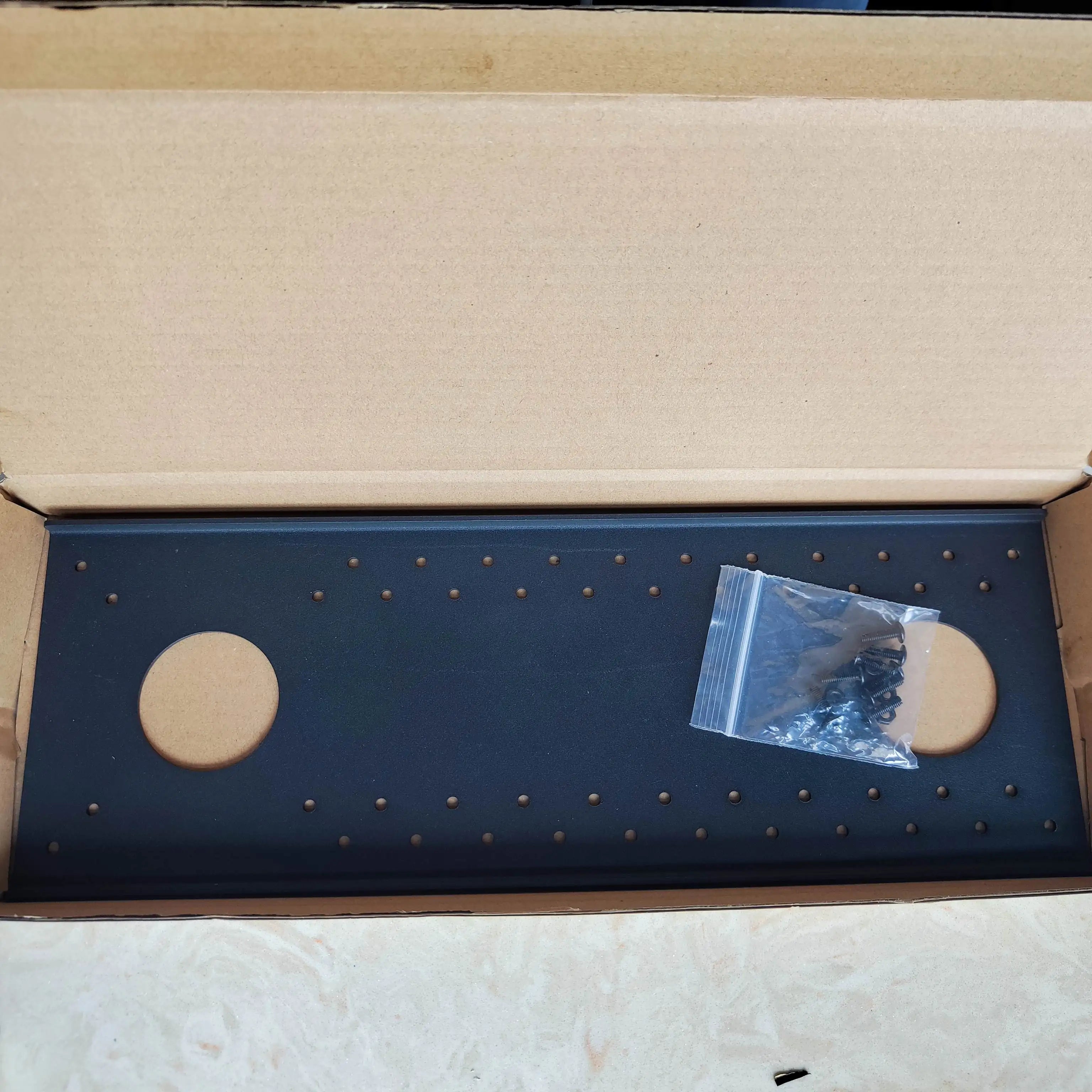 Adjust screen Up and Down or Left Right with monitor support by a borad through VESA holes height lower setting - Long