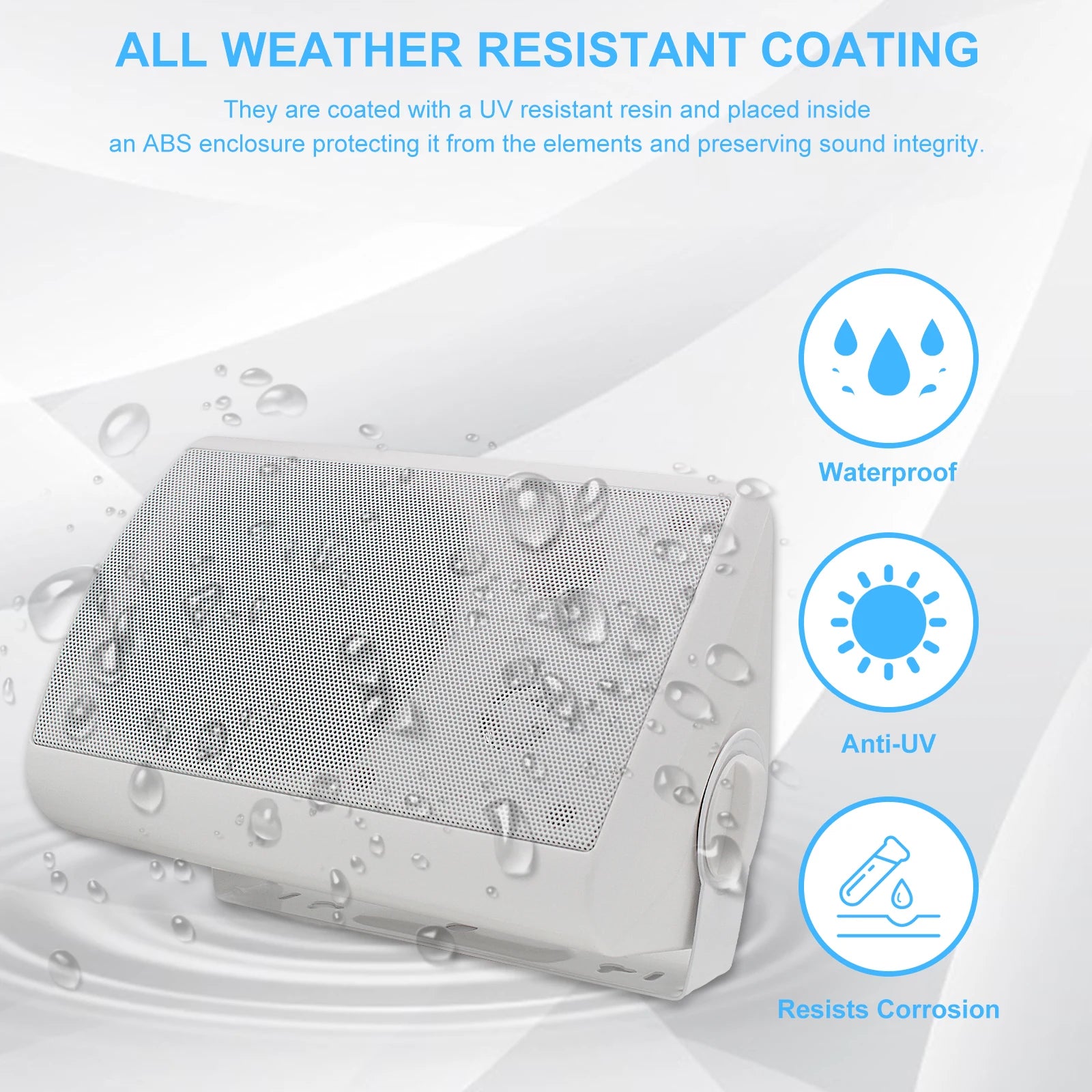 Herdio 2PCS Outdoor Wall Mount Speakers 300 Watts 5.25’’ Passive Outdoor Speaker HD Digital Stereo Effect Waterproof