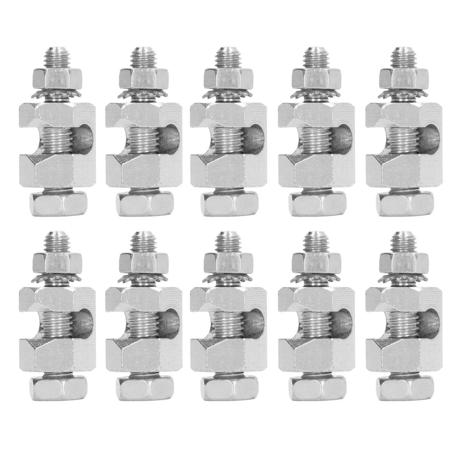 10PCS Lightning Protection Cable Clamp External Hex Copper Grounding Protection Cable Clip Clamp for PV Module - 10Pcs
