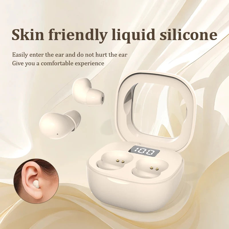 SK19 Super bass Earphones TWS Wireless Bluetooth Headset With Mic Smart Touch Headphones Invisible Mini Noise Reduction