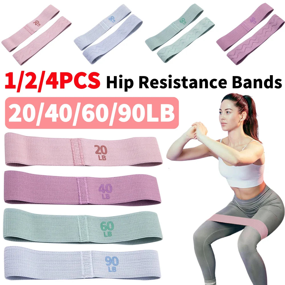 1/2/4Pcs Resistance Booty Bands Anti-Slip Elastic Workout Bands Portable Glute Thigh Elastic Bands Yoga Gym Equipment