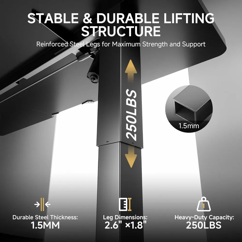 Electric Standing Desk 55 x 24 Inches Sit Stand up Desk with Memory Preset Controller Height Adjustable Ergonomic Home