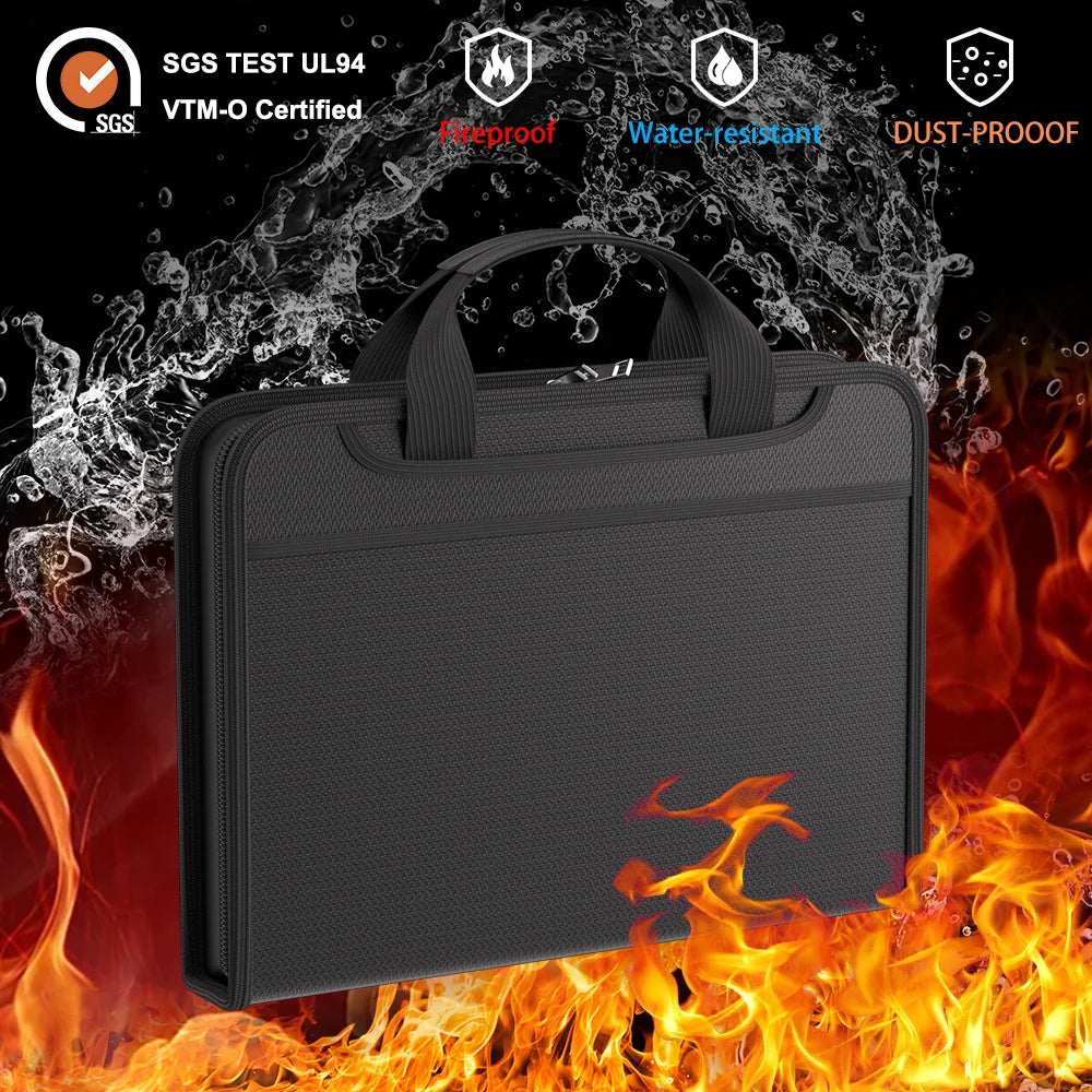 Upgrade Models Fireproof Portable Folder Multifunctional 12-Page Transparent Organ Folder Portable Document Organizer