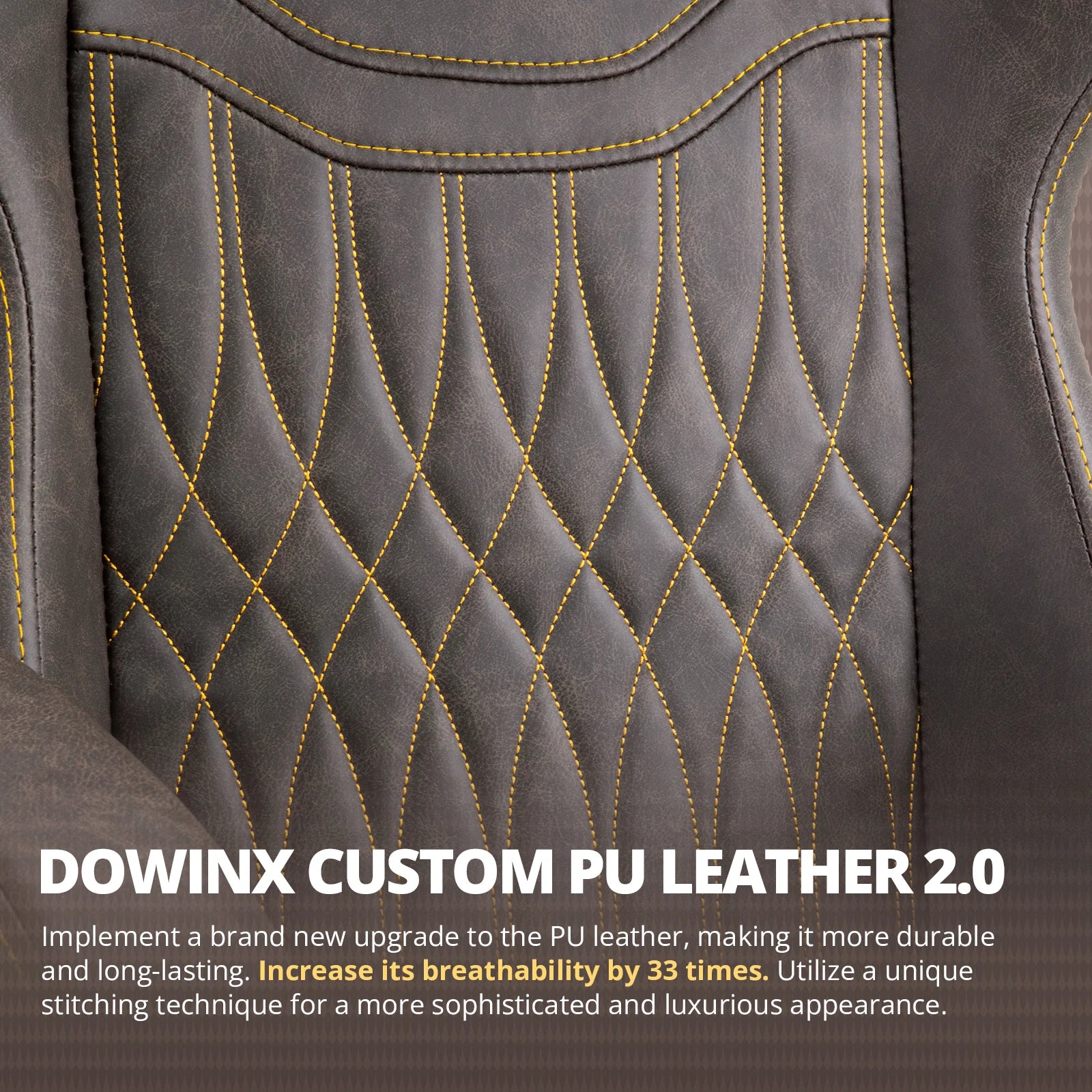 Dowinx Gaming Chair Breathable PU Leather Gamer Chair with Pocket Spring Cushion Ergonomic Computer Chair with Lumbar
