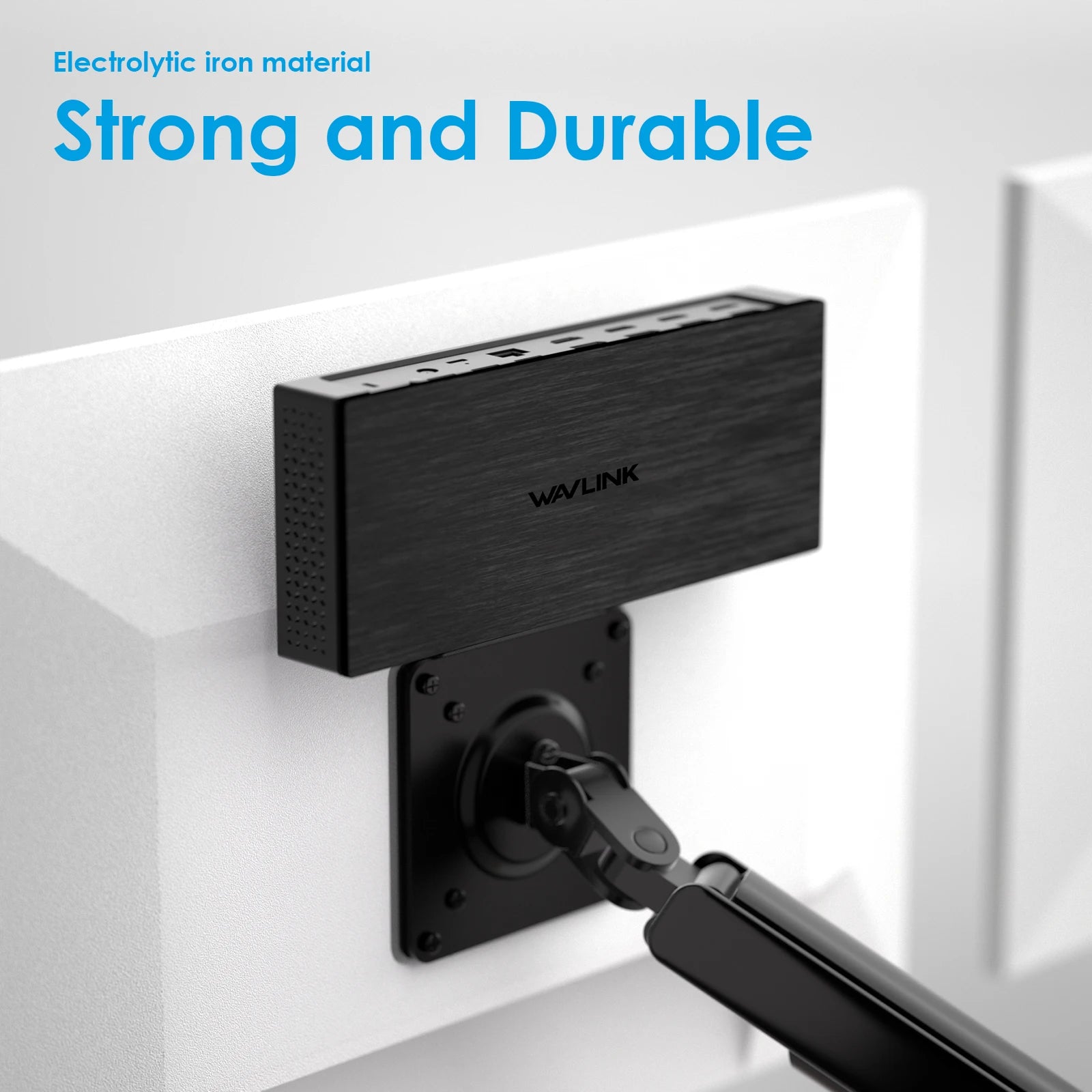 WAVLINK Docking Station Mount for Workstation Behind Monitor Vesa Mounting Electrolytic Iron Dock Holder Vesa Mount